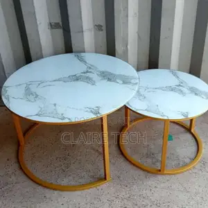 Marble Nesting Coffee Table (Glass Effect) White Price Down