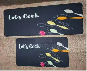 Blackish Rubber Bottom Kitchen Mats