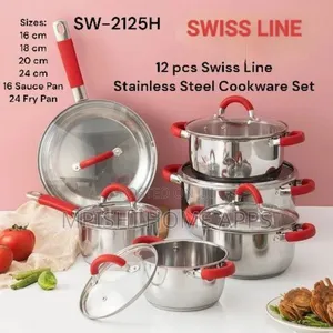 12 PCS Swiss Line Stainless Steel Cookware Set