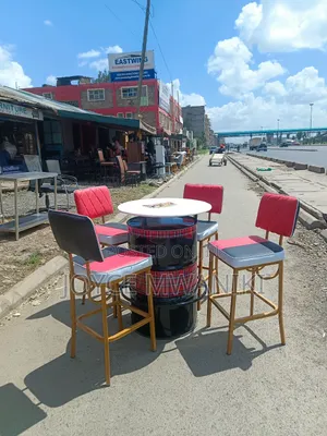Bar Set of High Chairs and a Drum Table ,