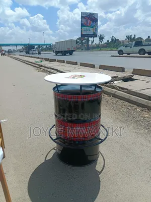 Bar Drum Table With Wall Paper Decor 