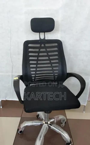 Secretarial Mesh Office Chair With Headrest