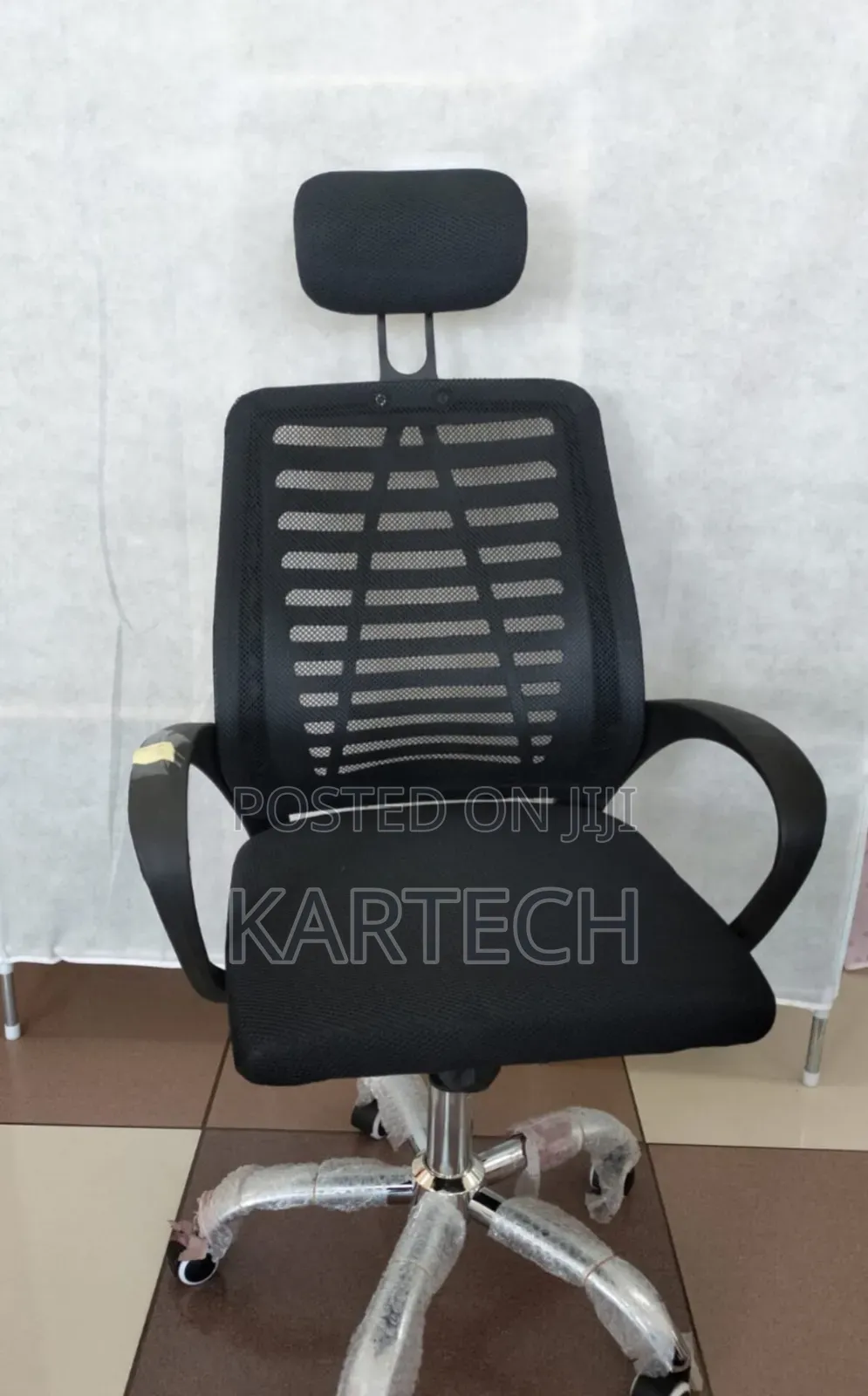 Secretarial Mesh Office Chair With Headrest
