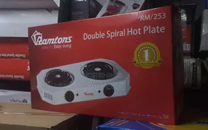 Ramtons Spiral Plate Cooker 2 Burner White- Rm/253