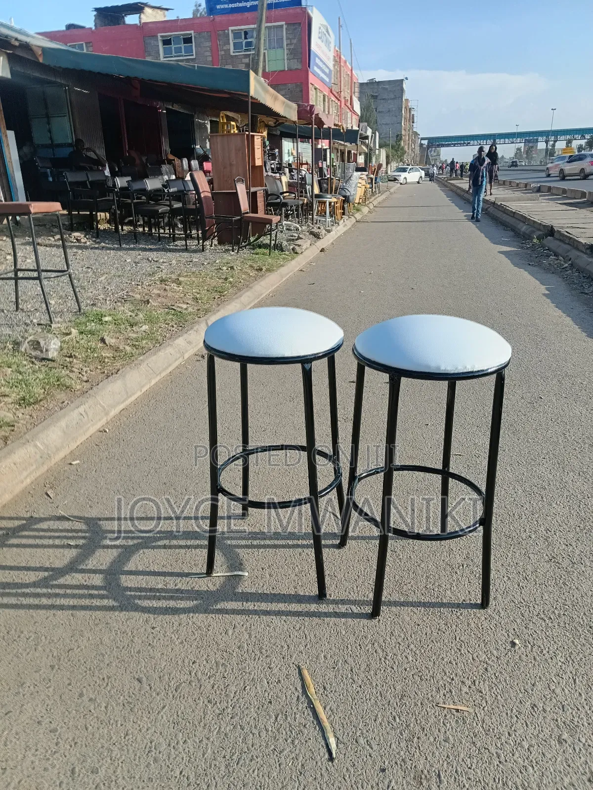 High Stools Backless, White Colour