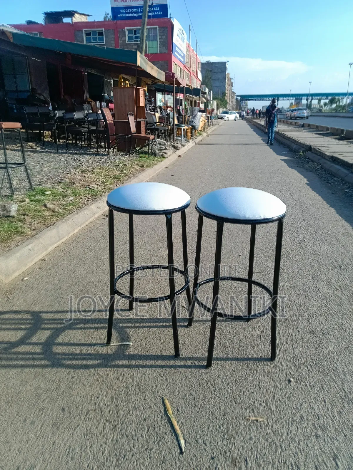 High Stools Backless, White Colour