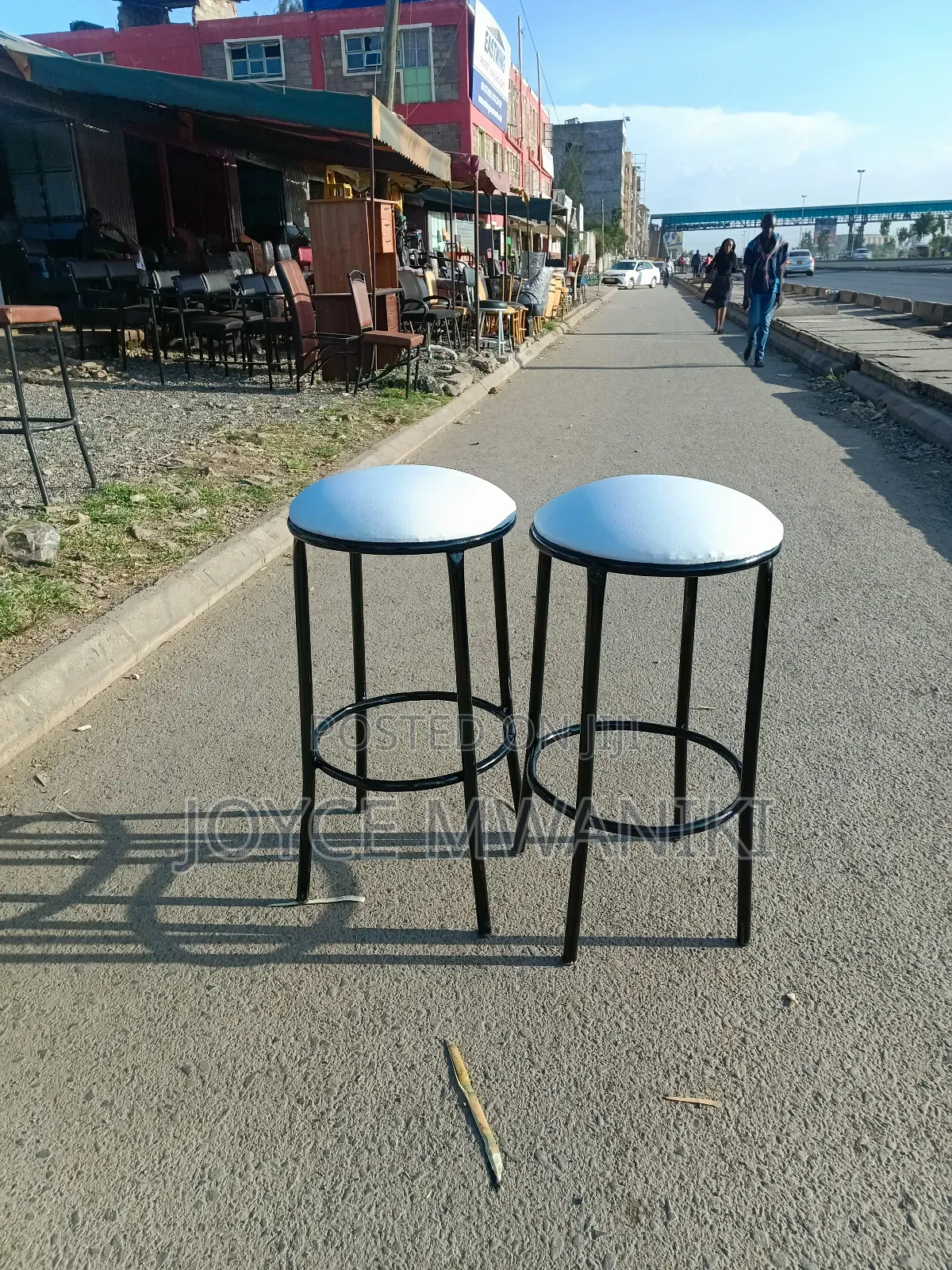 High Stools Backless, White Colour