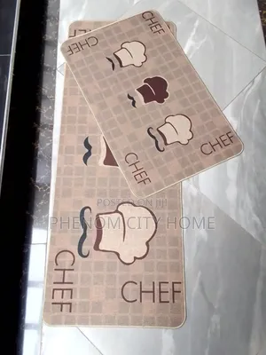 Grayish Binded Kitchen Mats
