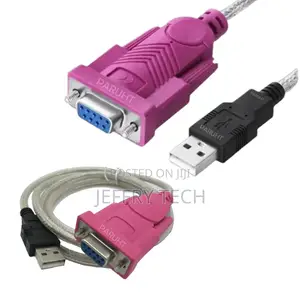 USB2.0A Male to RS-232 Female 9 Pin Connector Pink Cable Ada
