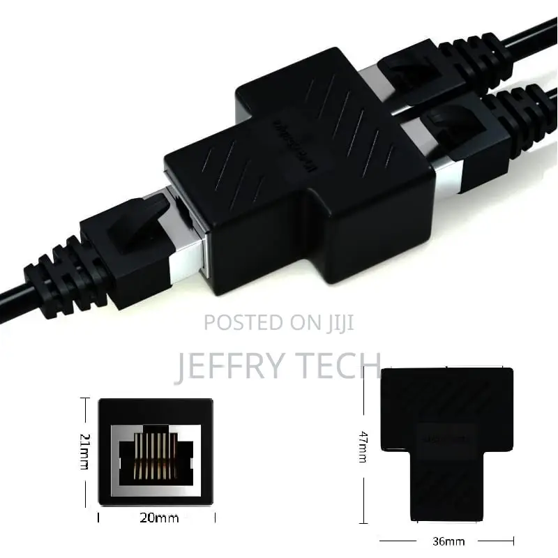 RJ45 LAN Coupler Adapter Splitter 1 to 2 Female 8P8C