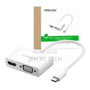 Usb-C to HDMI + VGA Adapter Ugreen Mm123 (White)