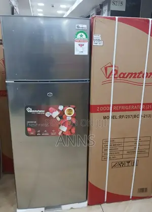 Ramtons Double Door 213L ; Grey Silver Fridge
