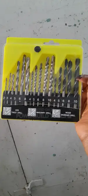 15pcs Combined Drill Bits/Masonry/Woodworking/Twist Bits