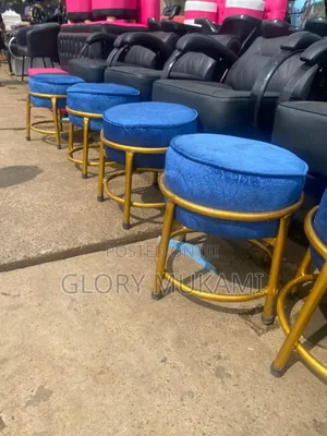 Puff Blue Goldish Pedicure Stool