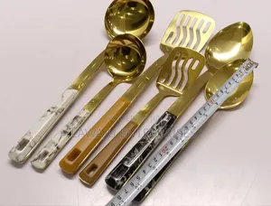 Golden Ceramic Serving Spoons
