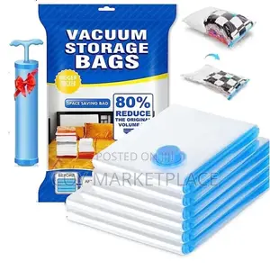 5pcs Set Vacuum Storage Bags With Pump for Clothes Blankets