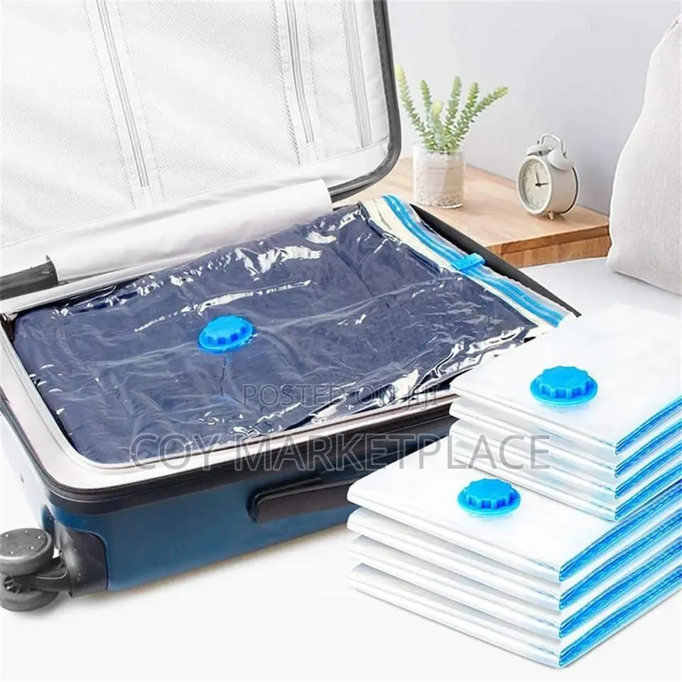 5pcs Set Vacuum Storage Bags With Pump for Clothes Blankets