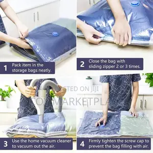5pcs Set Vacuum Storage Bags With Pump for Clothes Blankets