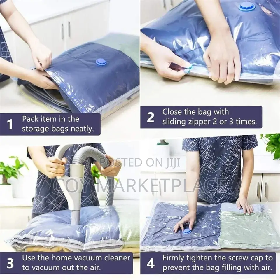 5pcs Set Vacuum Storage Bags With Pump for Clothes Blankets