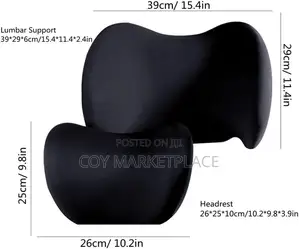 Car Lumbar Support Pillow and Car Neck Pillow Kit, Ergonomic