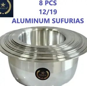 8 Pieces - Aluminium Stainless Steel Sufuria Set