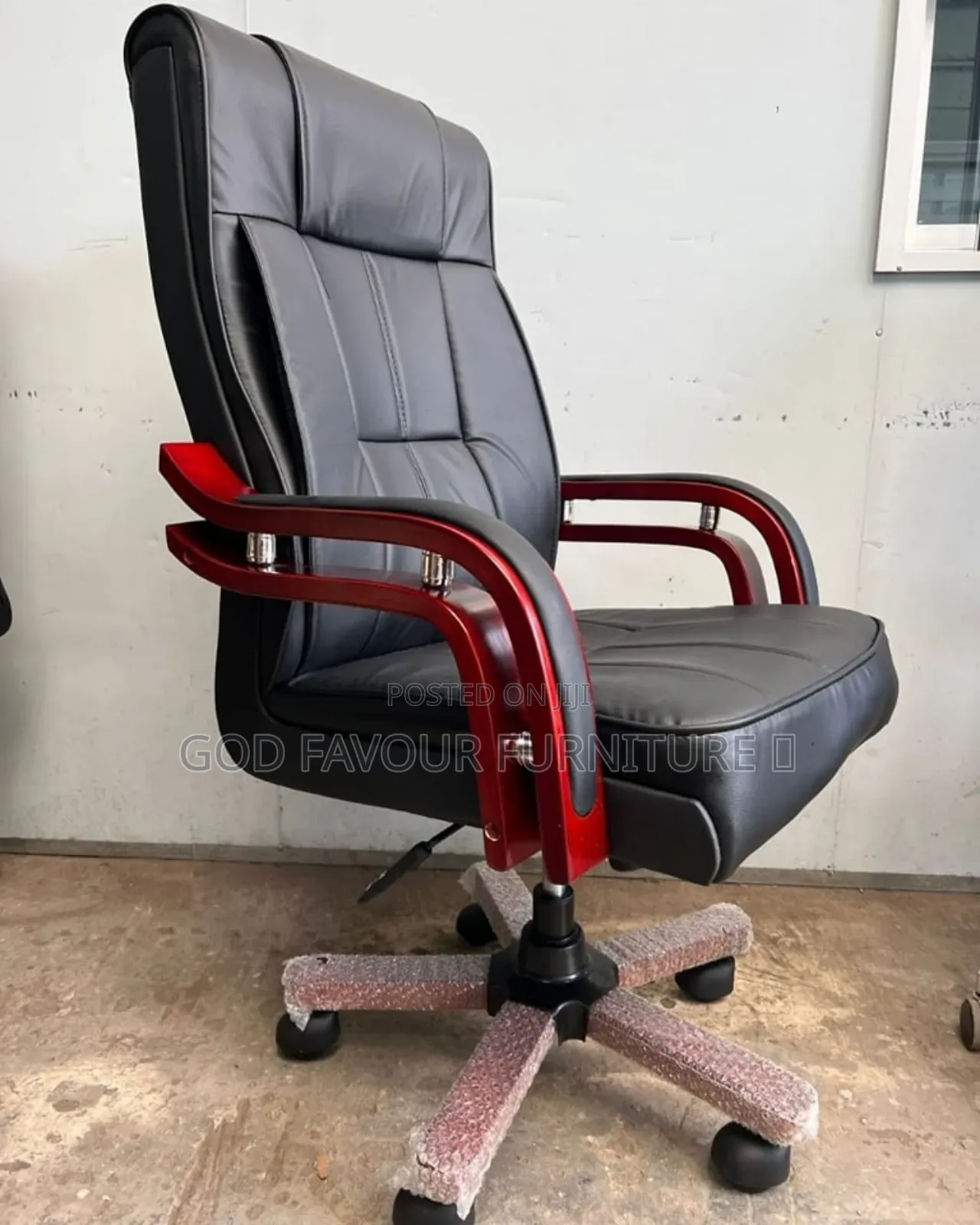 Quality Leather Black Office Chair Tf3w