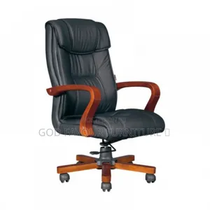 Office Chair Black Leather Tf4e