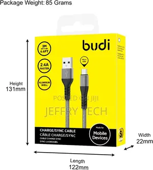 Budi Cable Charge/Sync 2 Meter Braided