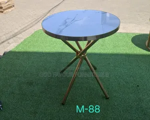 Elegant White Golden Round Coffee Table Zq8yg