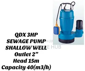 QDX 3HP Sewage Pump Shallow Well 2" Outlet 15m Head