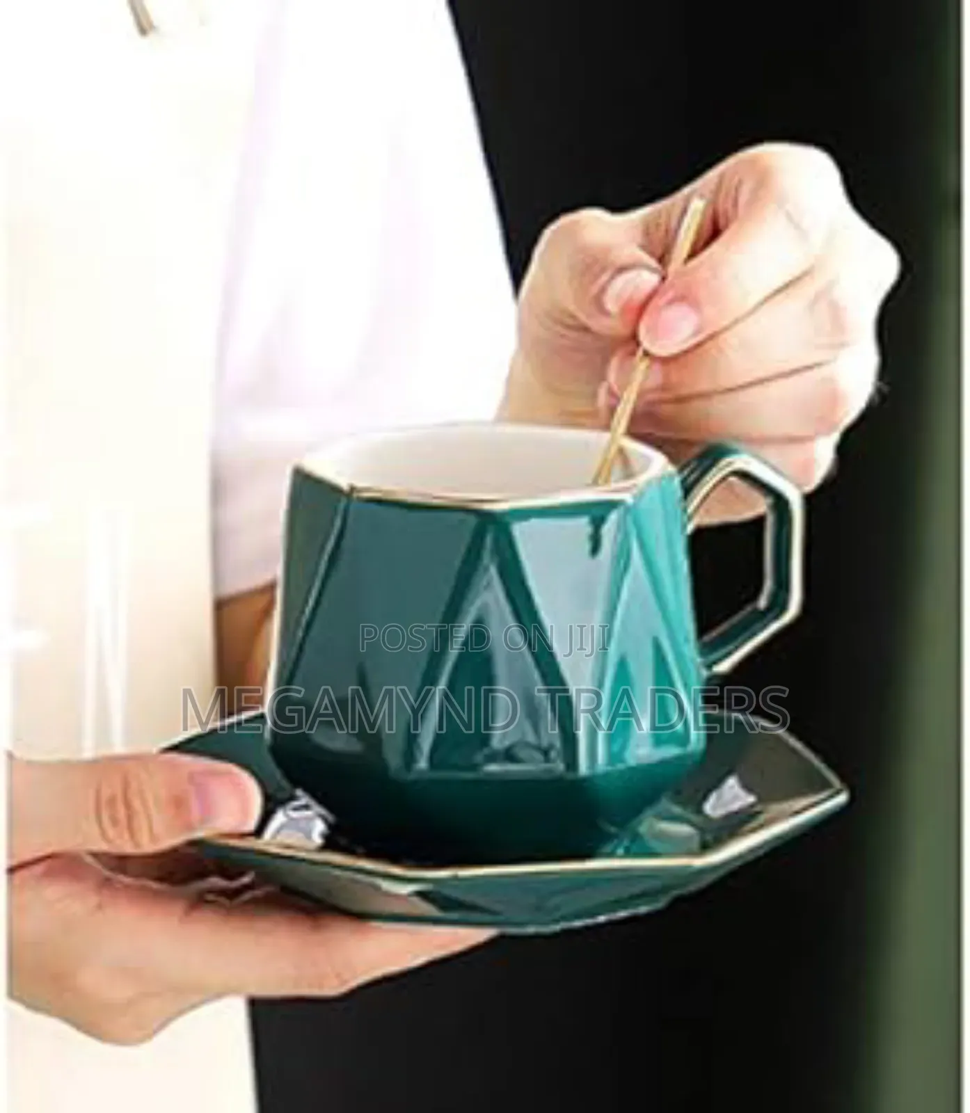 Diamond 6pc Cups and 6pc Saucer/Nordic Ceramic Tea Set