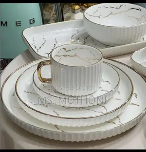 Elegant European Porcelain Dinner Set ( Marble Pattern )
