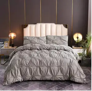 Offeron 3pc Double Pinch Pleat Duvet Cover Set