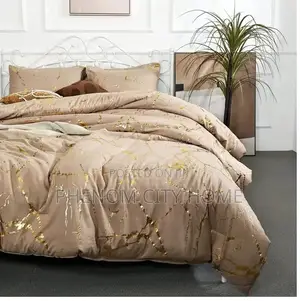 Beige and Pink Luxury Marble Duvet Cover Set