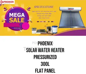 Phoenix Flat Panel Solar Water Heater Pressurized 300L