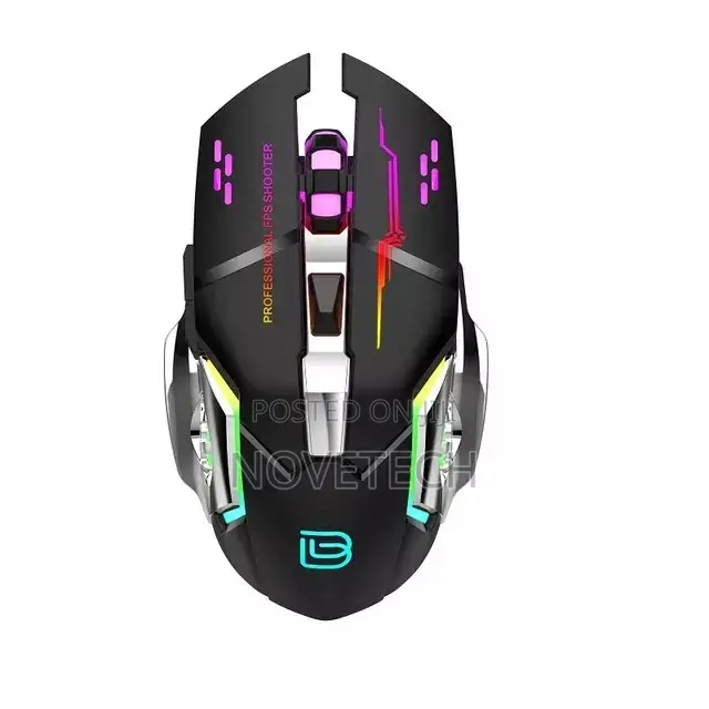 Gaming Mouse Wireless Rechargeable Silent Click2400dpi Black