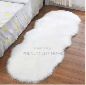 Plain White Faux Bedside Mats