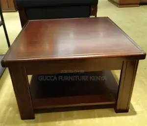 Coffee Tables: Square Solid Mahogany Executive Coffee Table