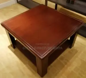 Coffee Tables: Square Solid Mahogany Executive Coffee Table