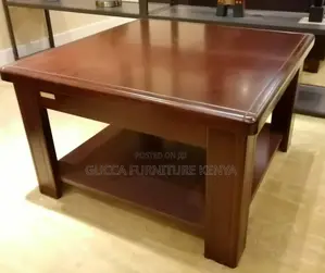 Coffee Tables: Square Solid Mahogany Executive Coffee Table