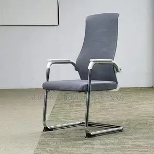 Office Chairs: Simple Fixed Chrome Mesh Guest Waiting Chair