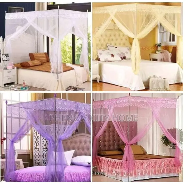 Plain Coloured Four Stand Mosquito Nets