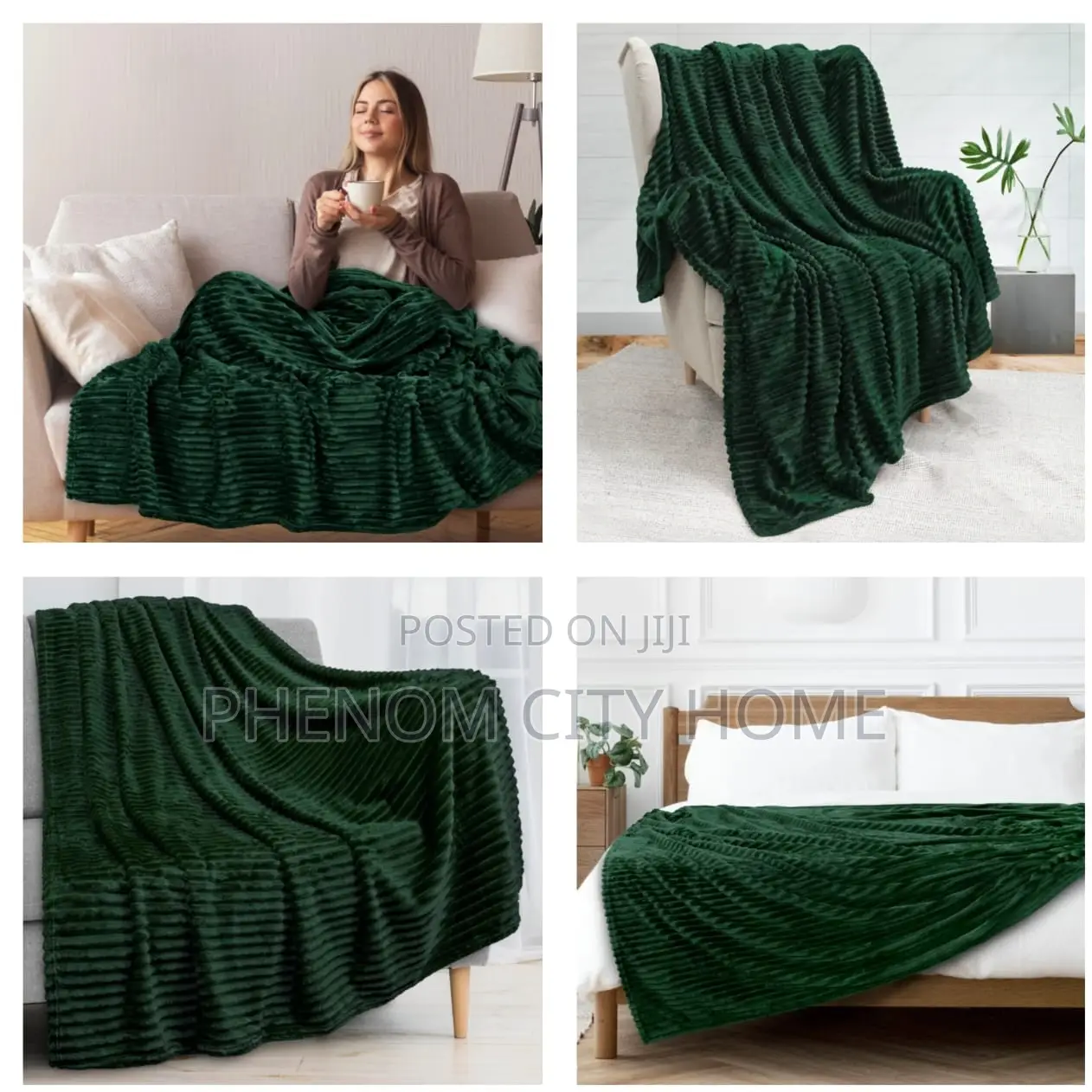 Green Velvet Warm Throwblankets
