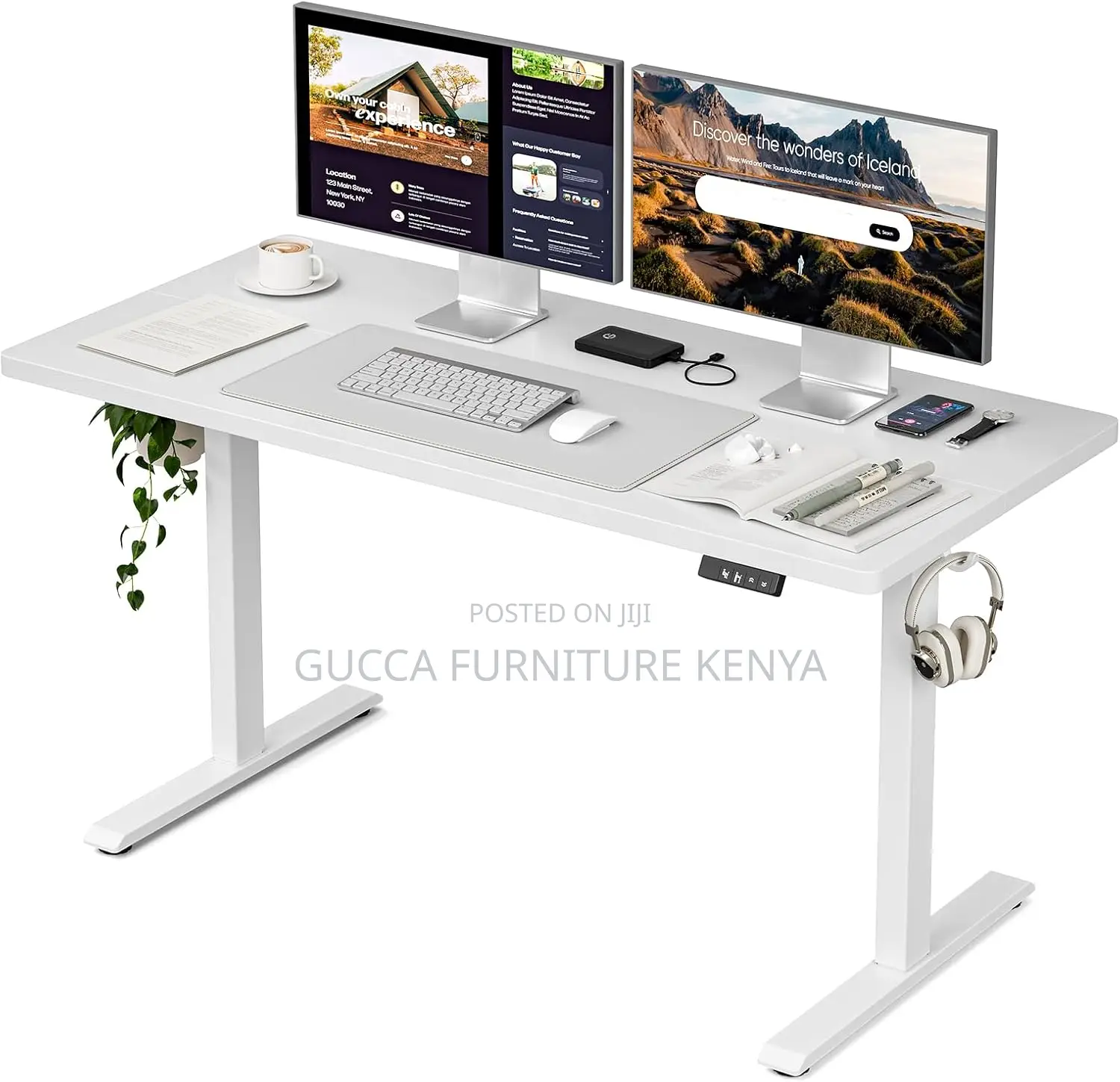 Office Tables: Sit Stand Computer Home Office Modern Desk
