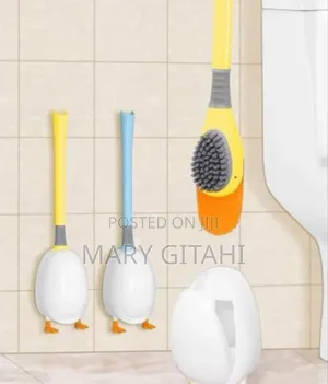 Duck Shaped Toilet Brush Holder + Silicone Toilet Brush.
