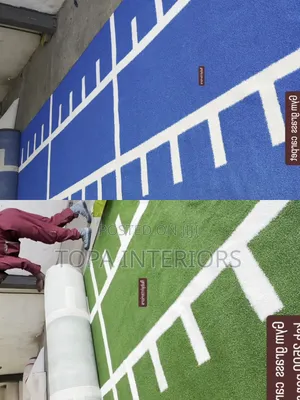 Blue and Green Customized Gym Artificial Grass Carpets Mats