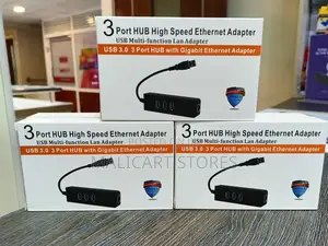 USB 3.0 3 Port Hub RJ45 Adapter