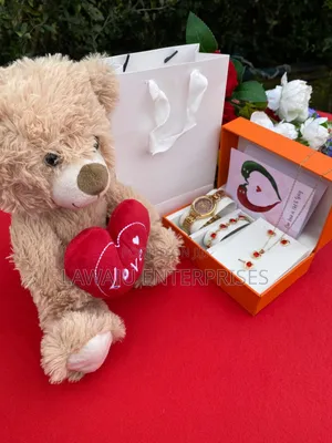 5pcs Ladies Valentine's Gift Set With Brown Teddy