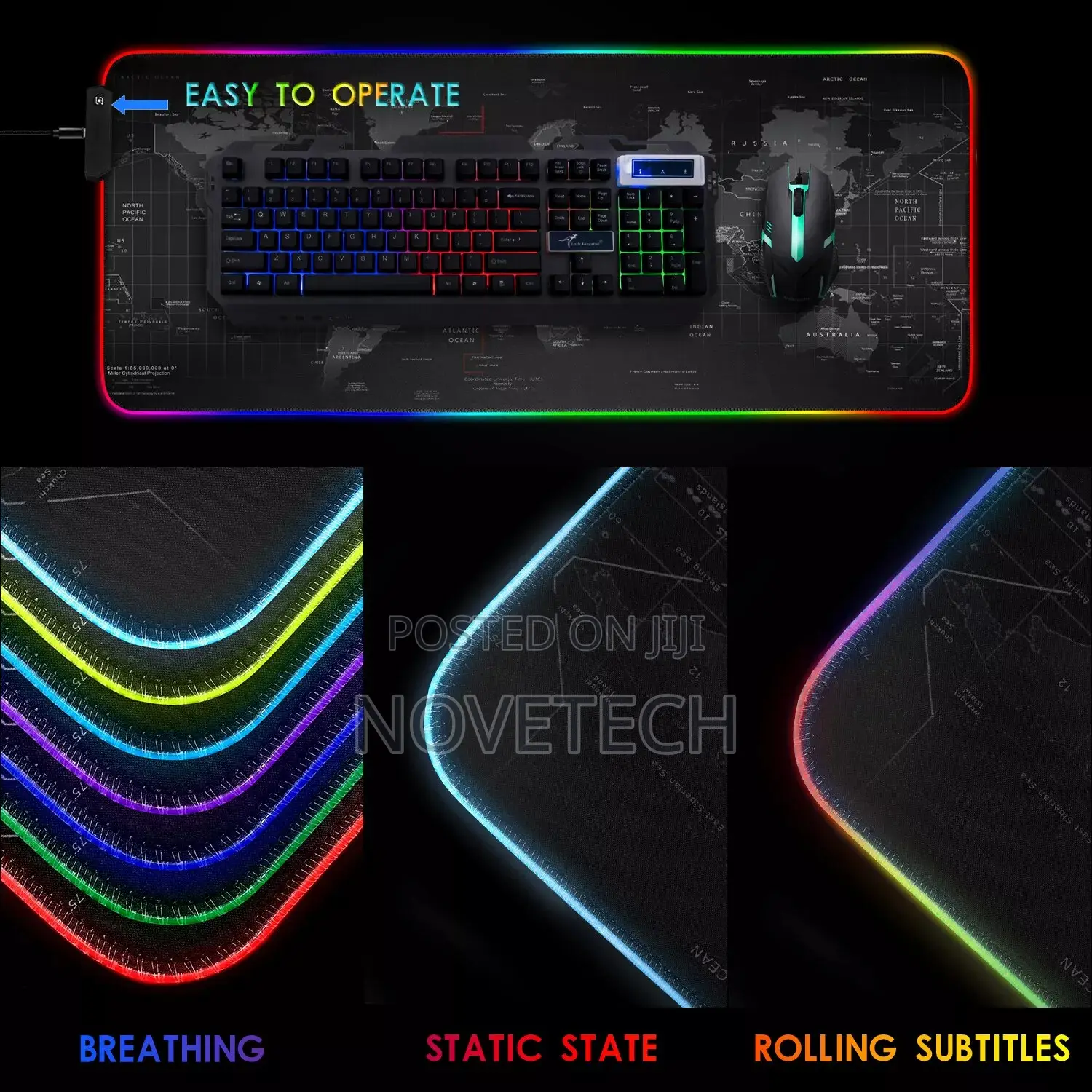 RGB Gaming Mouse Pad, Large Mousepad 800×300×4mm, PC Gaming