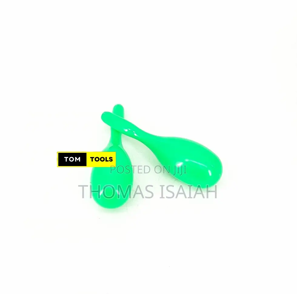 Green 20cm Full Size Plastic Maracas Percussions